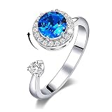September Birthstone Rings for Girls Womens Birthday Christmas Thanksgiving Gifts Embellished with C