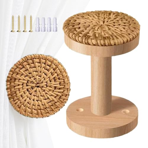 Generisch Soporte de cortina – Ganchos de cortina para montaje en pared con tornillos | 2 unidades cortinas para el hogar, salón, comedor, cafetería, baño, balcón, oficina, hotel