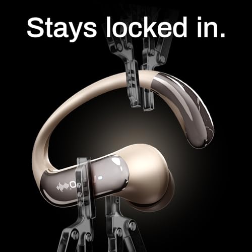 Image of DwOTS Sense Pro OWS Earbuds with 42dB ANC, Over Ear Headphone Design, 45H Battery, Bluetooth v6.0, 3 EQ Modes, Hall Switch Auto Connect, Voice Assistant Support, Bluetooth Earbuds (Cream)