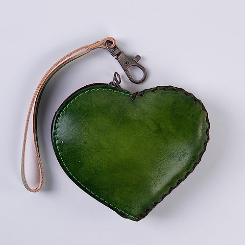 1 Pcs Leather Zipper Coin Purse Heart Shaped Wallet, Wrist Bag,Hand Bag,Coin Organizer, Change Holder,Card Case, Mini Leather Zipper Storage Bag for Women4