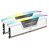 CORSAIR Vengeance RGB DDR5 RAM 64GB (2x32GB) 6400MHz CL32 Intel XMP iCUE Compatible Computer Memory – White (CMH64GX5M2B6400C32W)