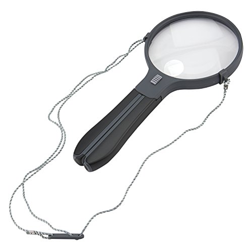 Carson Splithandle - 4 Inch Handheld Magnifier With Split Handle - Led Lighted Magnifying Glass With 2X Magnification And 3.5X Spot Lens #TOP3