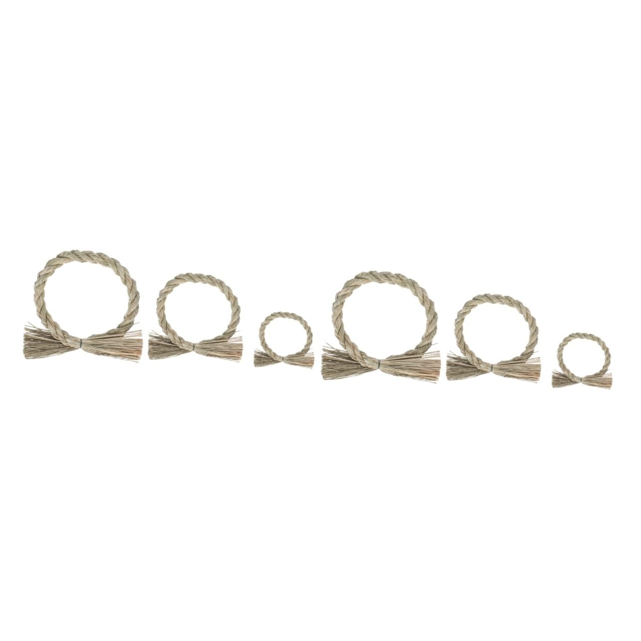 Couronne de paille de Noël et anneaux de serviette pour décoration de fenêtre