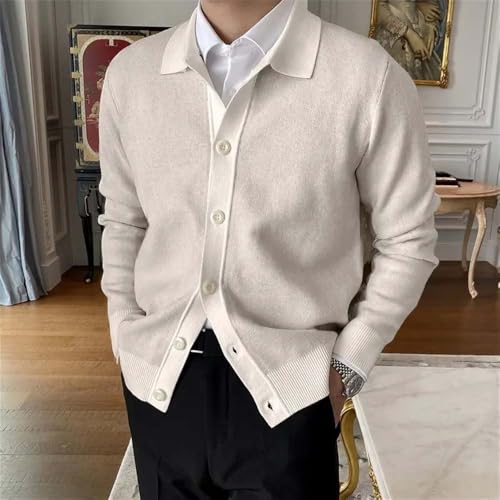 Mens Cardigan Sweater Long Sleeve Button Down Casual Collared Slim Fit Knit Sweater3