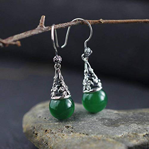 Boucles d'oreilles grenat rouge femme bijoux creux pendants en argent sterling 925
