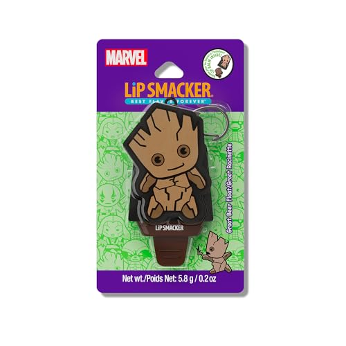 Lip Smacker Marvel, Guardians of the Galaxy, Lip Balm for Kids with Marvel Keychain, Easy-to-Apply Popsicle Shape, Lip Balm Infused with Castor Oil, Groot Beer Float