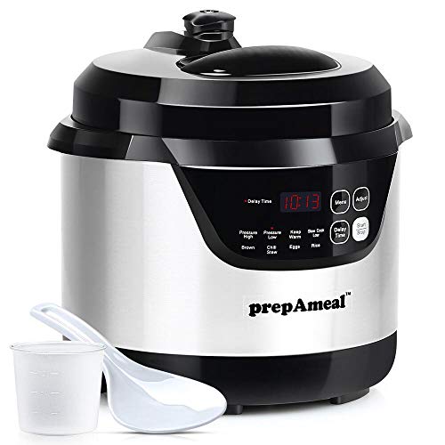 3 Quart Pressure Cooker 8 IN 1 Multi Use Programmable Instant Cooker Electric Pressure Pot with Slow Cooker, Rice Cooker, Steamer, Sauté, Brown, Warmer