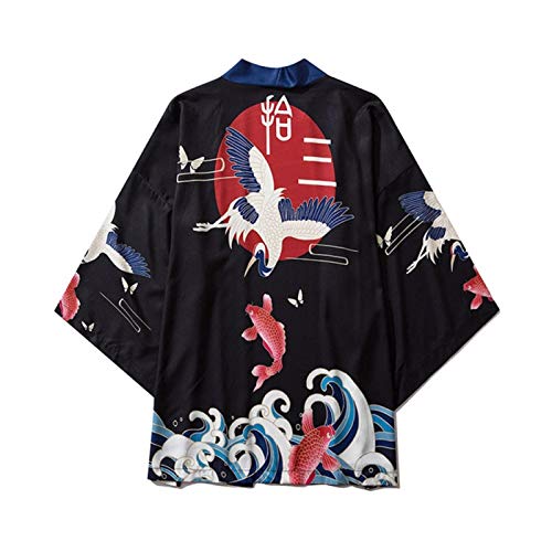 GaYouny Kimono Cardigan Japonés del Ukiyo-e De La Grúa De Hadas De La Manga Floja Bata Capa...
