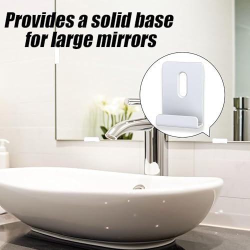 Image of 8Pcs Metal Mirror Clips, 1 /4 Inch Mirror Clips for Wall Mounting, Wide Channel Mirror Holder Clips, Frameless Heavy Retainer Clips for Mirrors, Heavy Duty Hanging Hardware with Screws, White