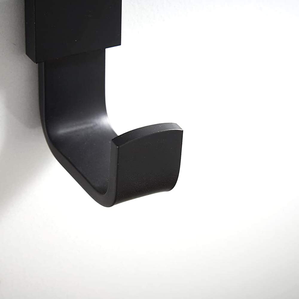 NEECS Gancio Appendiabiti Ganci Porta Accappatoio in Ottone Stile Contemporaneo Finitura Nero Opaco Montaggio a Parete