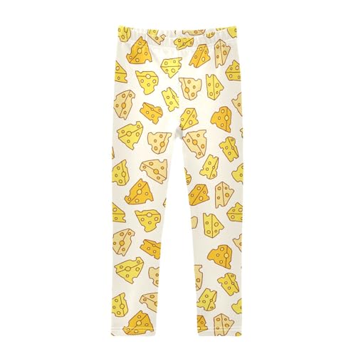 ZZKKO Girls Leggings Cheese Toddler Girls Clothes Leggings for Girls Toddler Girls Leggings 3-4T