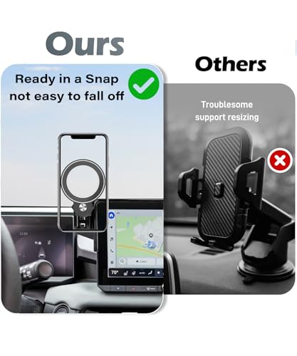 Image of Car Phone Holder for 2026 Toyota RAV4 /RAV4 Hybrid 10.5 inch Screen Accessories | MagSafe Strong Magnetic Clip Cell Phone Mount, 360 Rotatable Hands-Free Holder, Not Block Air Vents