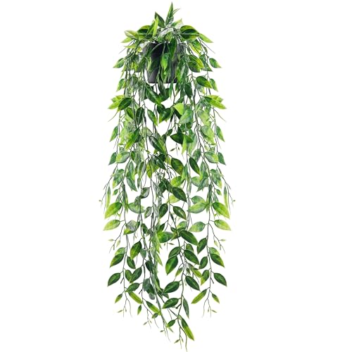 Der Rose Kunstpflanze Künstliche Pflanzen Hängepflanze Künstlich Hängend Fake Plant Kunstpflanzen Wand Für Wohnzimmer Wanddeko Zimmer...