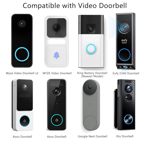 24V Doorbell Transformer Compatible with WYZE Doorbell v2, Ring Battery Doorbell (New-est Model) AOSU Doorbell, 16ft Doorbell Power Adapter, Black (No Doorbell) by TEKCAM - Used condition - Image 2