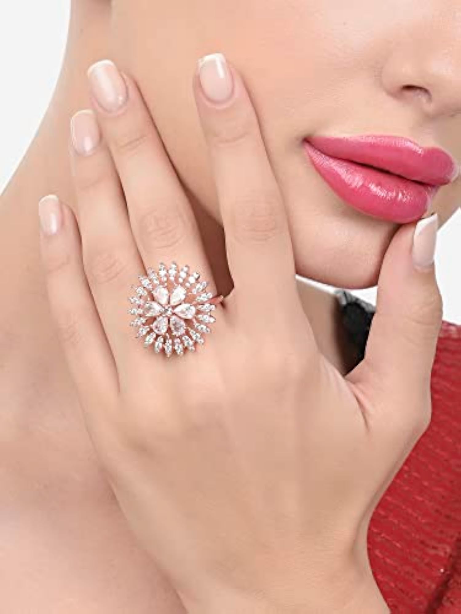 Cubic Zirconia Statement Ring for Women