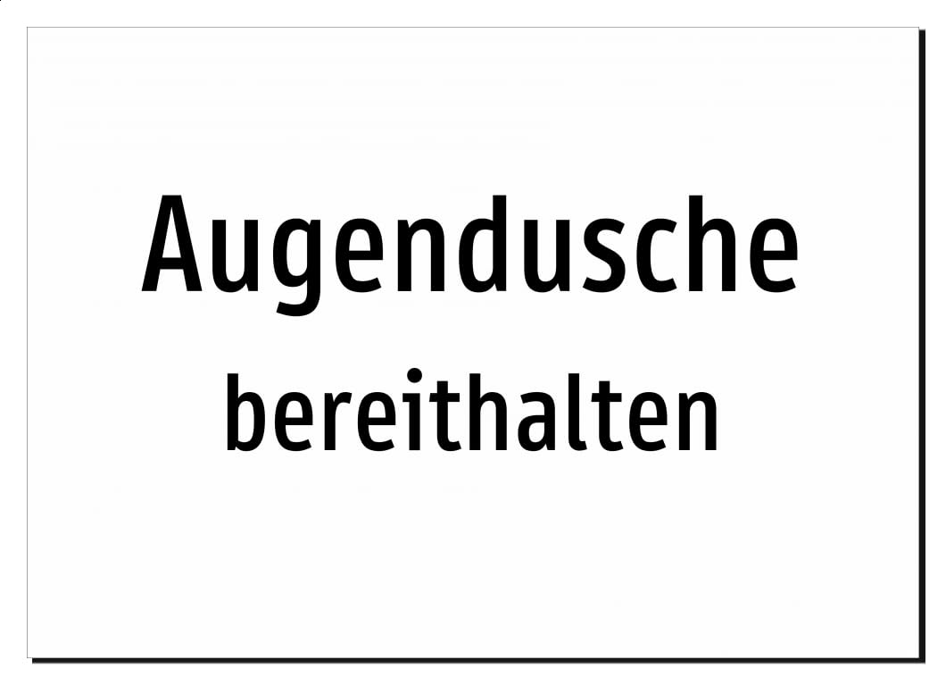 Augendusche - bereithalten – Aufkleber A2: 594x420mm – Ohne Grafik, nur Text