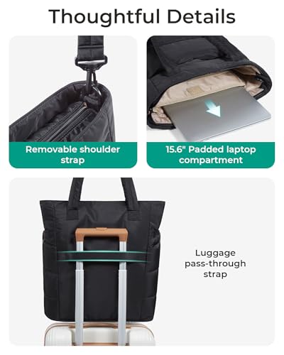 Image of BAGSMART Tote Bag for Women, Lightweight Puffy Tote Bag with Compartments Shoulder Bag Handbag for Travel, Work, Gym | Lightweight