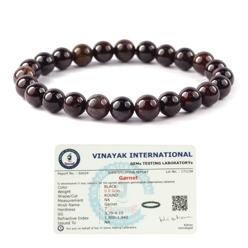 Image of Certified Natural Crystal Stone 8 mm Round Beads Bracelet for Men & Women | Reiki Charged Gemstone Bracelet | Multiple Stone Variants Available