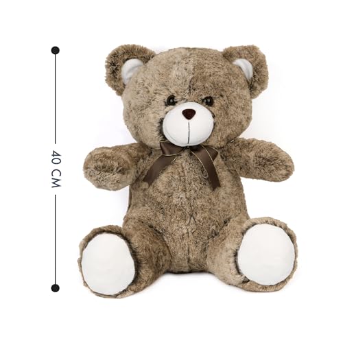 Image of Kidology Plush Toy Pillow, Reversible Bunny, Cute Rabbit Sofa Pillow, Easter Bunny Stuffed Animal Cute Rabbit Plushie Birthday Gift for Boys Girls (Medium, Teddy Bear Brown - 40cm)
