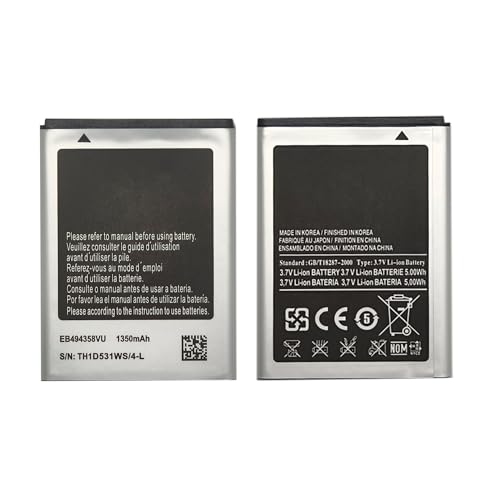 Vvuilsty EB494358VU Batterie de rechange pour Galaxy Ace/Pro Batterie rechargeable 0 cycle compatible avec Samsung Galaxy Ace GT-S5830 S5830I Galaxy Pro GT-B7510