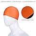 PATIKIL Silicone Swim Cap, 2 Pcs Waterproof Swimming Hat Non-Slip Adult Swimming Caps for Women and Men Swim Training Racing, Orange & Red