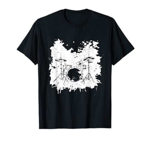 Kit de batería Dibujo Artista de rock Camiseta