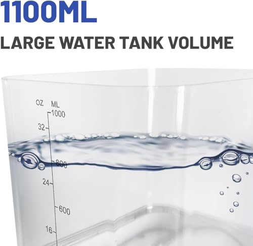 Cordless Water Flosser with 10 Pressure Settings and 6 Tips for Family (Black)