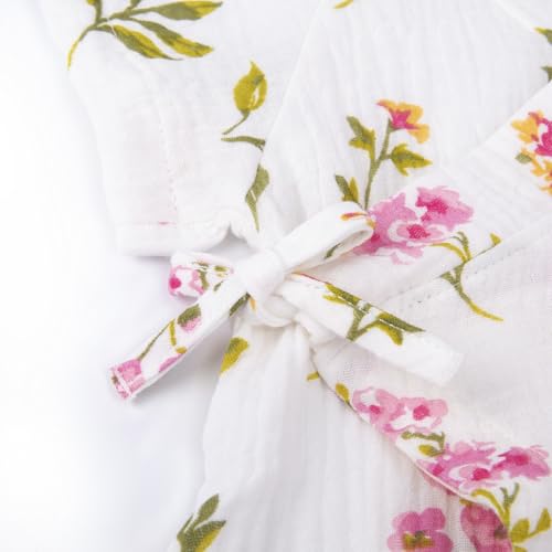 Image of Infant Kimono Robe Newborn Cotton Yarn Robe Baby Romper