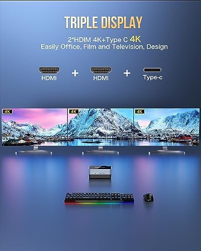 GMKtec Mini PC Intel i5-11320H(Up to 4.5 GHz) 1TB M.2 NVME SSD 16GB(8GB*2) DDR4, Type-C 4.0 Mini Computers Windows 11 Pro WiFi 6, BT5.2, RJ45, 4K Triple Display Mini Desktop PC