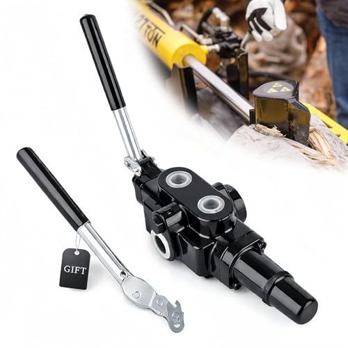 JAHEZYAN Hydraulic Log Splitter Directional Control Valve w/ 2 Joysticks 25GPM 3626PSI Hydraulic Loader Valve for Log Splitter Small Tractors & Loaders