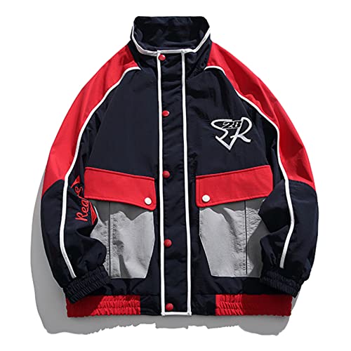 Aelfric Eden Men's Motorcycle Jacket Moto Bomber Lightweight Varsity Jacket Women Vintage Coats