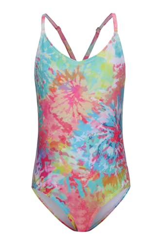 Image of Girls One Piece Swimsuits Hawaiian Floral Bathing Suit for Kids Adjustable Straps Swimwear 3-16 Years