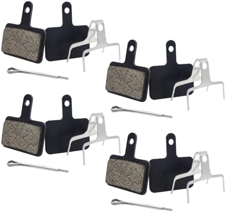 BlingKingdom 4 Pairs Bicycle Disc Brake Pads, Resin Brake Pads Replacement, Compatible with M315 M355 M515 M525 C501 C601 M375 M395 M415 M416 M446 M465 M475 M485 M486 (Black)