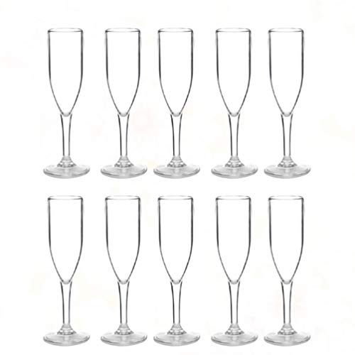 UPKOCH 10 taças de vinho de plástico, taças de champanhe, taças de vinho de haste longa, à prova de