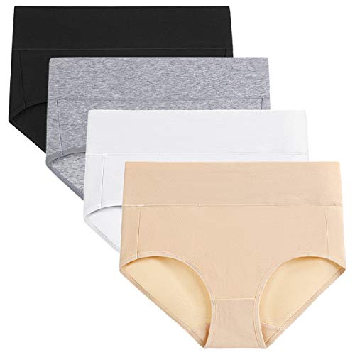 Image of wirarpa Women's Modal Underwear Soft High Waist Briefs Ladies Panties 4 Pack (Regular & Plus Size)