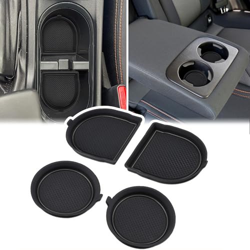 Auovo 3D Cup Holder Insert Coasters Compatible with Subaru Crosstrek Impreza Accessories 2018-2023 Silicone Cup Mat Pad Liners Replacement Interior Decoration (Black Trim, 4-pc Set)