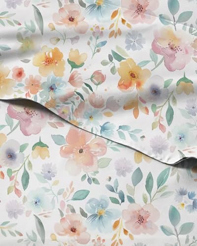 Image of Full 4 Piece Floral Sheet Set - Soft, Breathable & Cooling - Blush Blossom