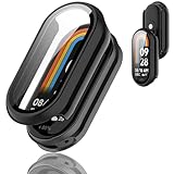 For xiaomi smart band 10 カバー 対応 xiaomi smart band 10 【ESEENN】PC+ガラス素材 ケース 全面保護 高耐久 耐衝撃 防塵 防傷 高透過率 脱着簡単 超薄型 カバー （ブラック）