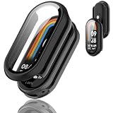 For xiaomi smart band 10 カバー 対応 xiaomi smart band 10 【ESEENN】PC+ガラス素材 ケース 全面保護 高耐久 耐衝撃 防塵 防傷 高透過率 脱着簡単 超薄型 カバー （ブラック）