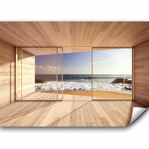 murando - Fototapete Premium-Vlies Meer Fenster 450x315 cm - Foto Tapete...
