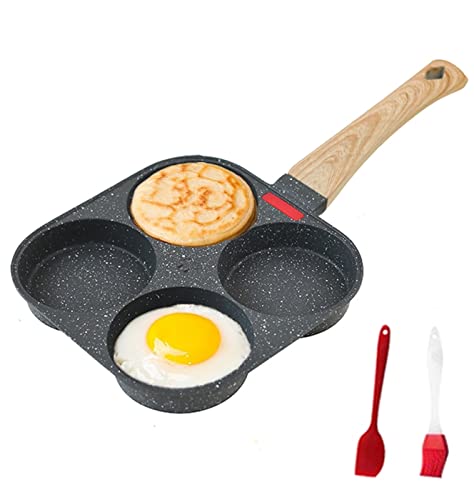Comparison: Best Nonstick Pans For Gas Stove 10 HUPECHAM 4-Cup Egg Pan Nonstick, and Granite Egg Frying Pan, Versatile Breakfast Skillet for Eggs, Pancakes, Plett, Crepes, Compatible with Gas Stove and Induction Cooktop