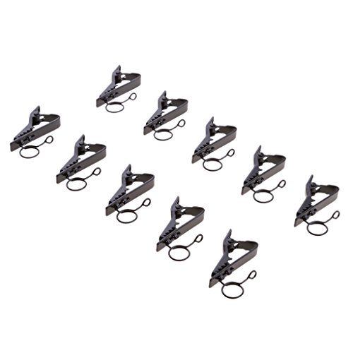 MonkeyJack 10 Pack Mini Ring Type Lavalier Microphone Clip Safe Hold Shock Secure Lapel Mic Clamp Replacement Kit 10mm Diameter for Headset Microphones