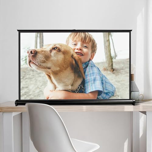Pantalla de proyección portátil 30 pulgadas, ratio 4:3, para uso interior y exterior con bolsa de transporte miniatura 1