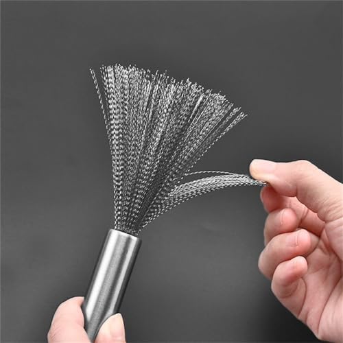 Image of Kitchen Brush, Pan Scrubber, Pot Brush, Pot Scrubber, Dishes Scrub Brush, Steel Scrubbers for Cleaning Dishes, Steel Wool Scrubber with Handle, Steel Scrubber, Steel Scrubber Brush