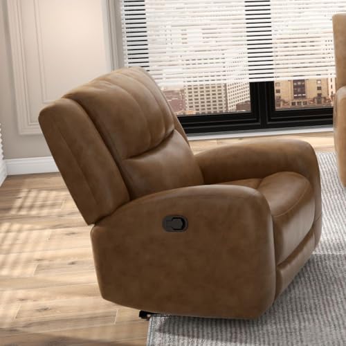 Sillón moderno con piel sintética color marrón miniatura 2