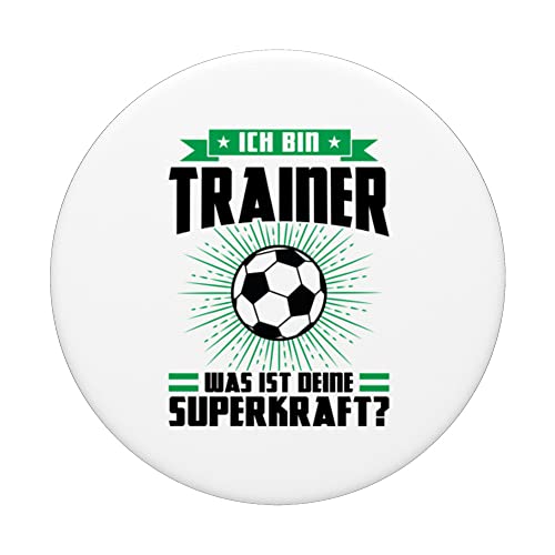 Ich bin Trainer Fußball Trainer Sport PopSockets Swappable PopGrip, Black - Image 3