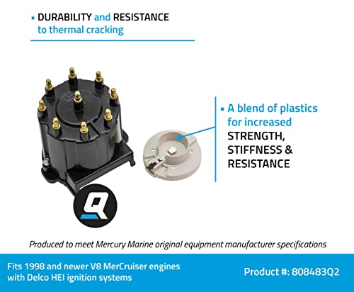 Quicksilver 808483Q2 Distributor Cap Kit For Marinized V-8 Engines By General Motors With Delco Hei Ignition Systems #TOP1