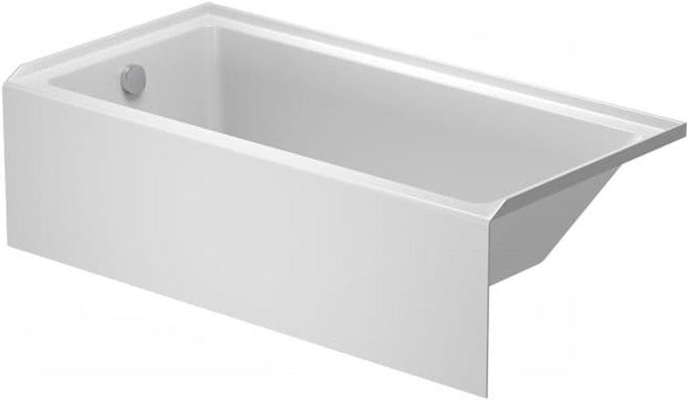 Duravit No.1 60" Three Wall Alcove Acrylic Soaking Tub with Left Drain and Overflow