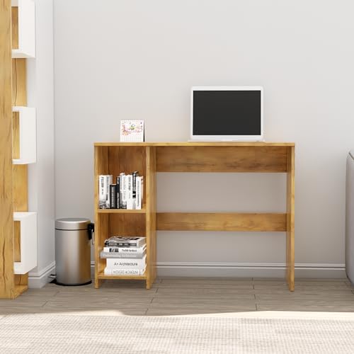 Image of Bniture Wooden Study Table for Home | Engineered Wood Study Table with 2 Storage Shelf | Multi Purpose Computer Desk for Writing & Study | Laptop Table for Study Room | Giant Wood