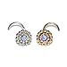 2mm Opal Nose Stud Gold 18 Gauge, Helix Stud, Tragus Stud